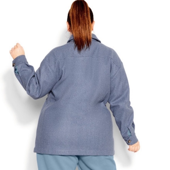 NWT City Chic Lounger Fleece Button Down Shacket Shirt Jacket - Picture 3 of 8